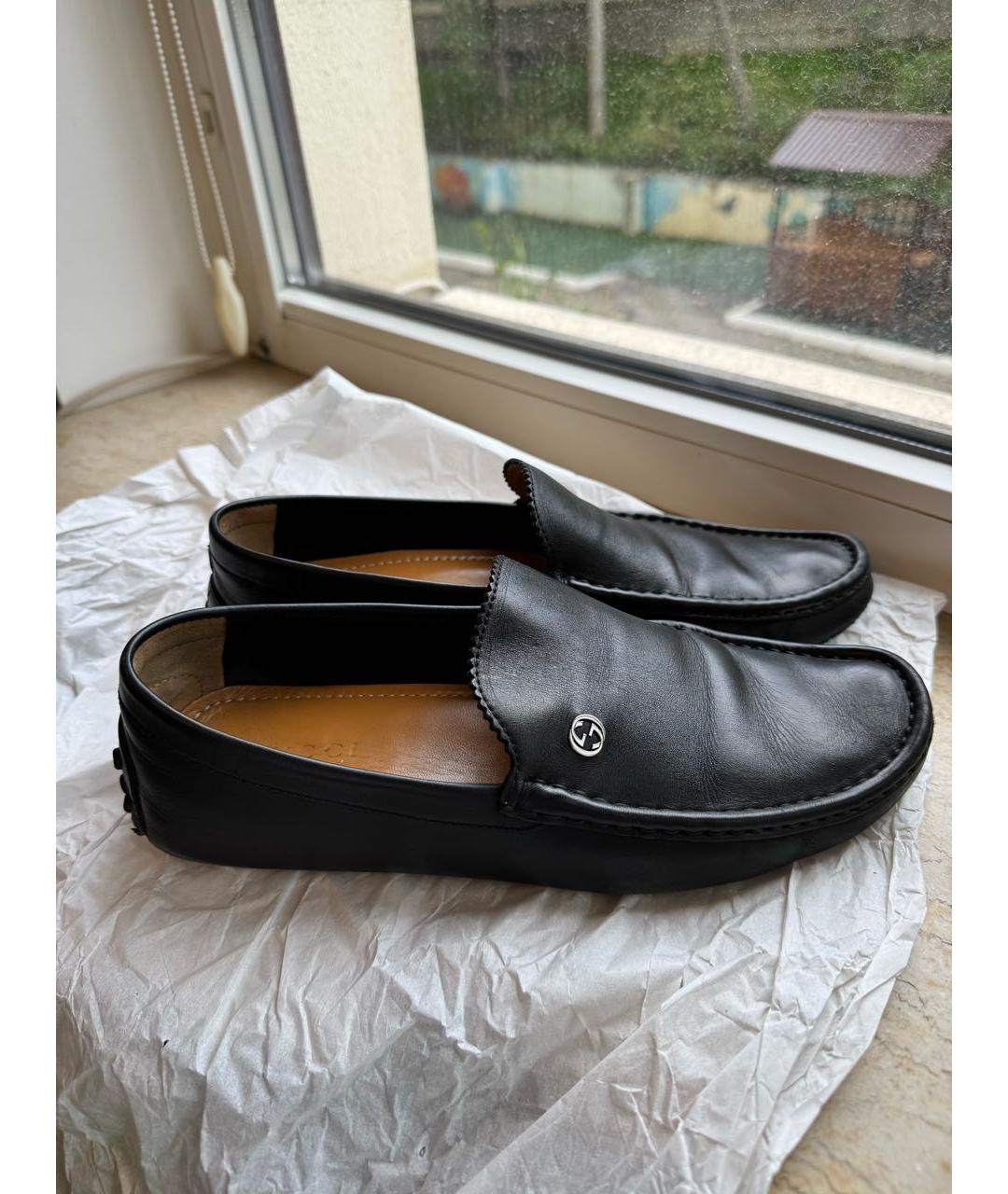 GUCCI Черные кожаные мокасины, фото 6