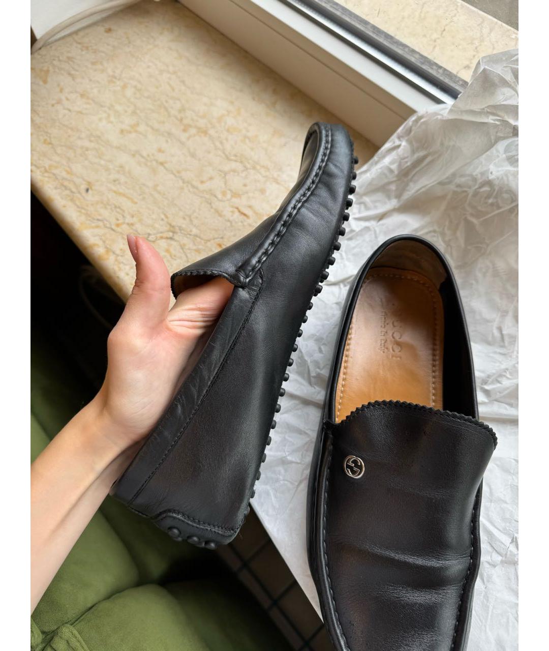 GUCCI Черные кожаные мокасины, фото 2
