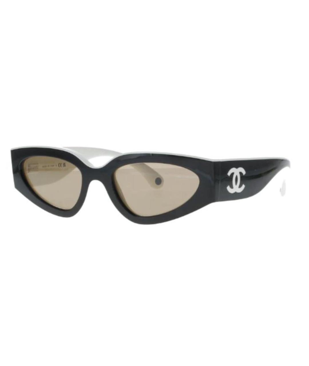 CHANEL Черные пластиковые солнцезащитные очки, фото 1