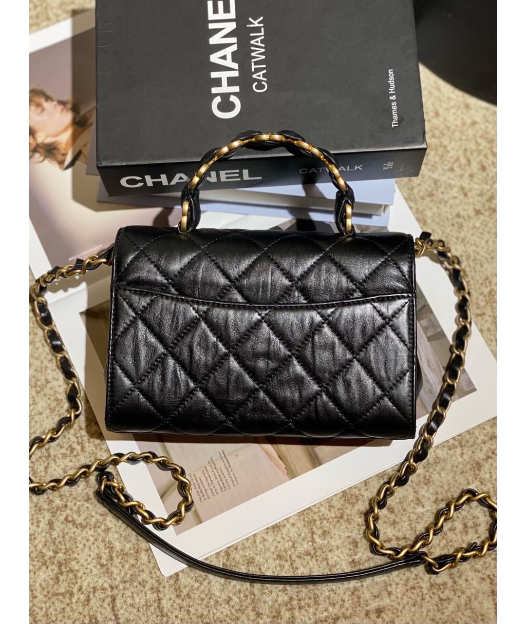 CHANEL Черная кожаная сумка через плечо, фото 3