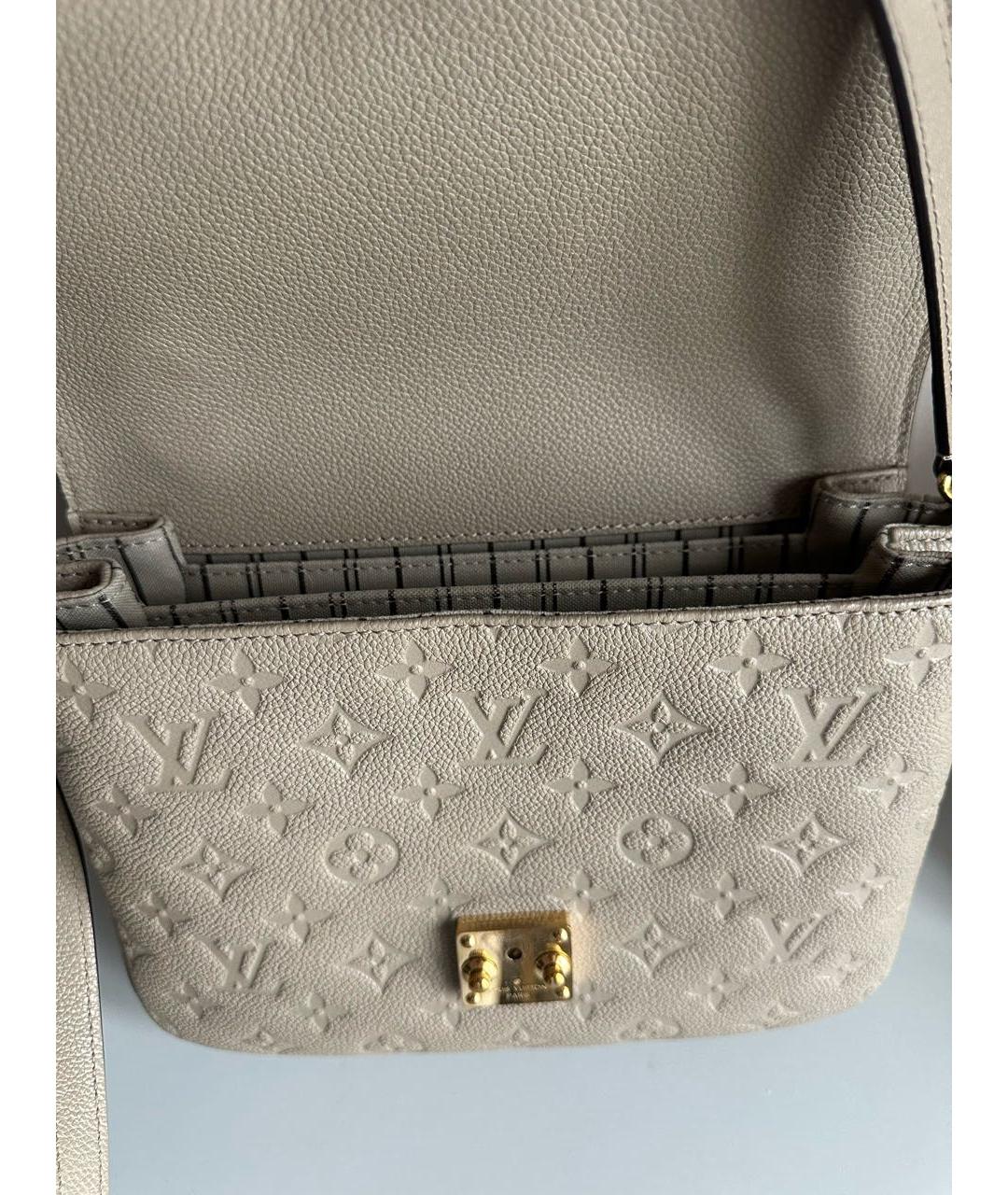 LOUIS VUITTON Бежевая кожаная сумка через плечо, фото 5