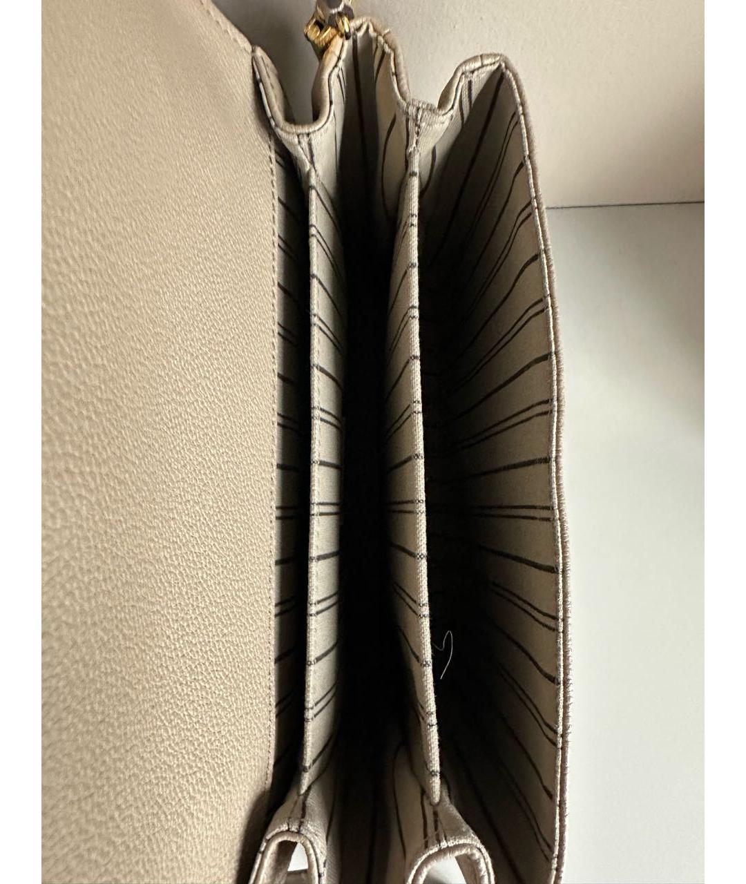 LOUIS VUITTON Бежевая кожаная сумка через плечо, фото 4