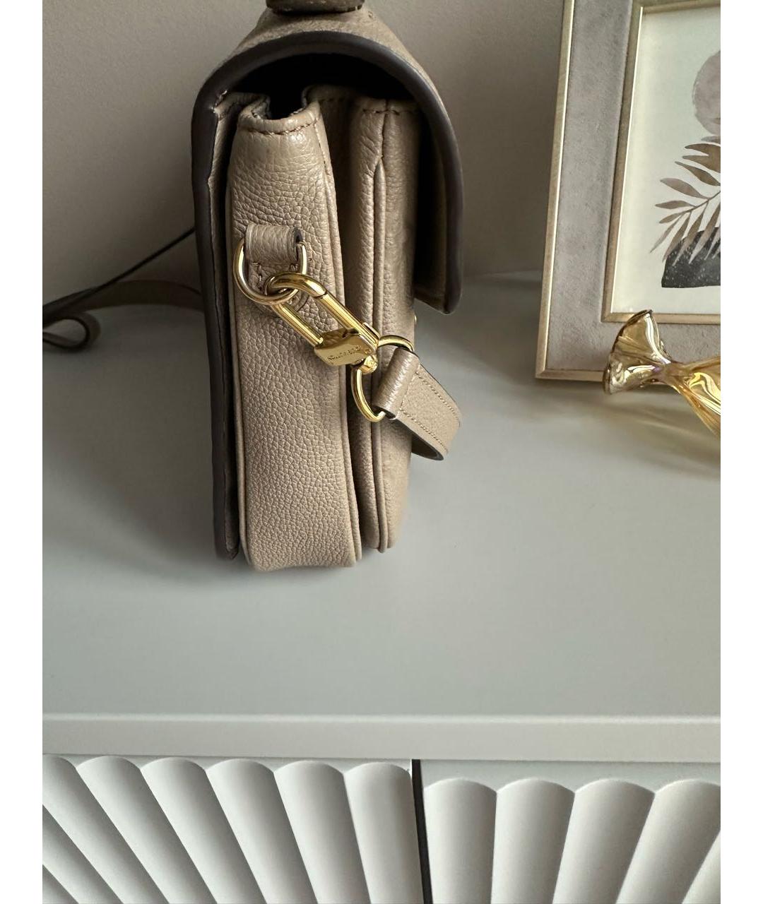 LOUIS VUITTON Бежевая кожаная сумка через плечо, фото 2