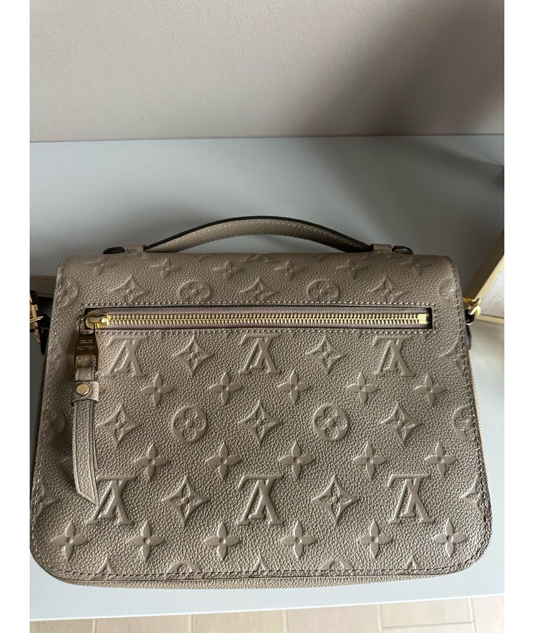 LOUIS VUITTON Бежевая кожаная сумка через плечо, фото 3