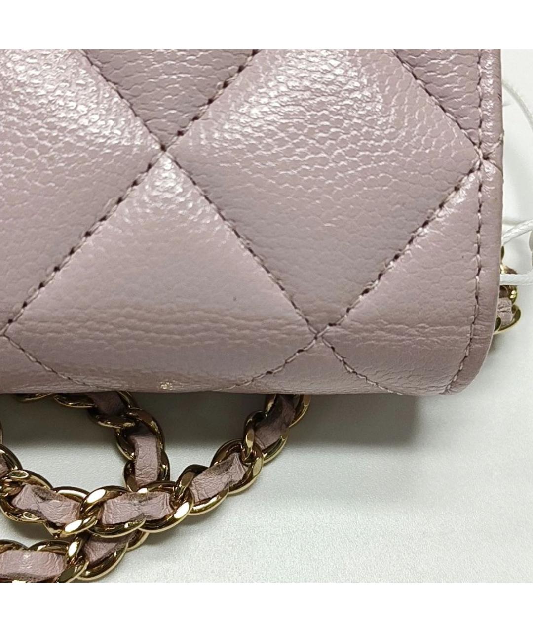 CHANEL Розовая кожаная сумка через плечо, фото 7