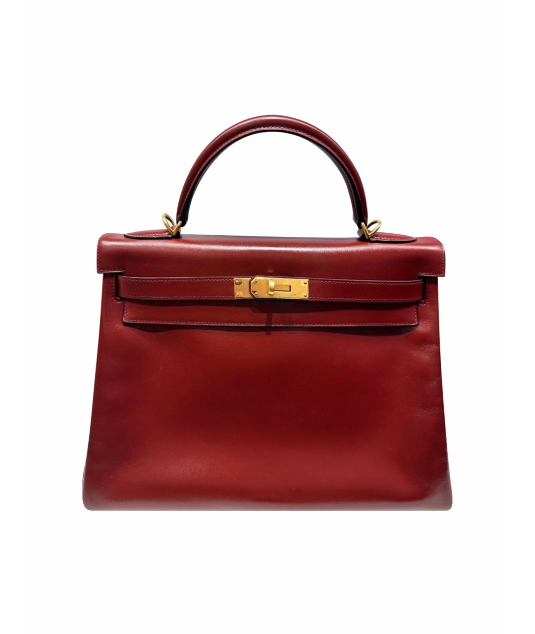 HERMES Бордовая кожаная сумка через плечо, фото 1
