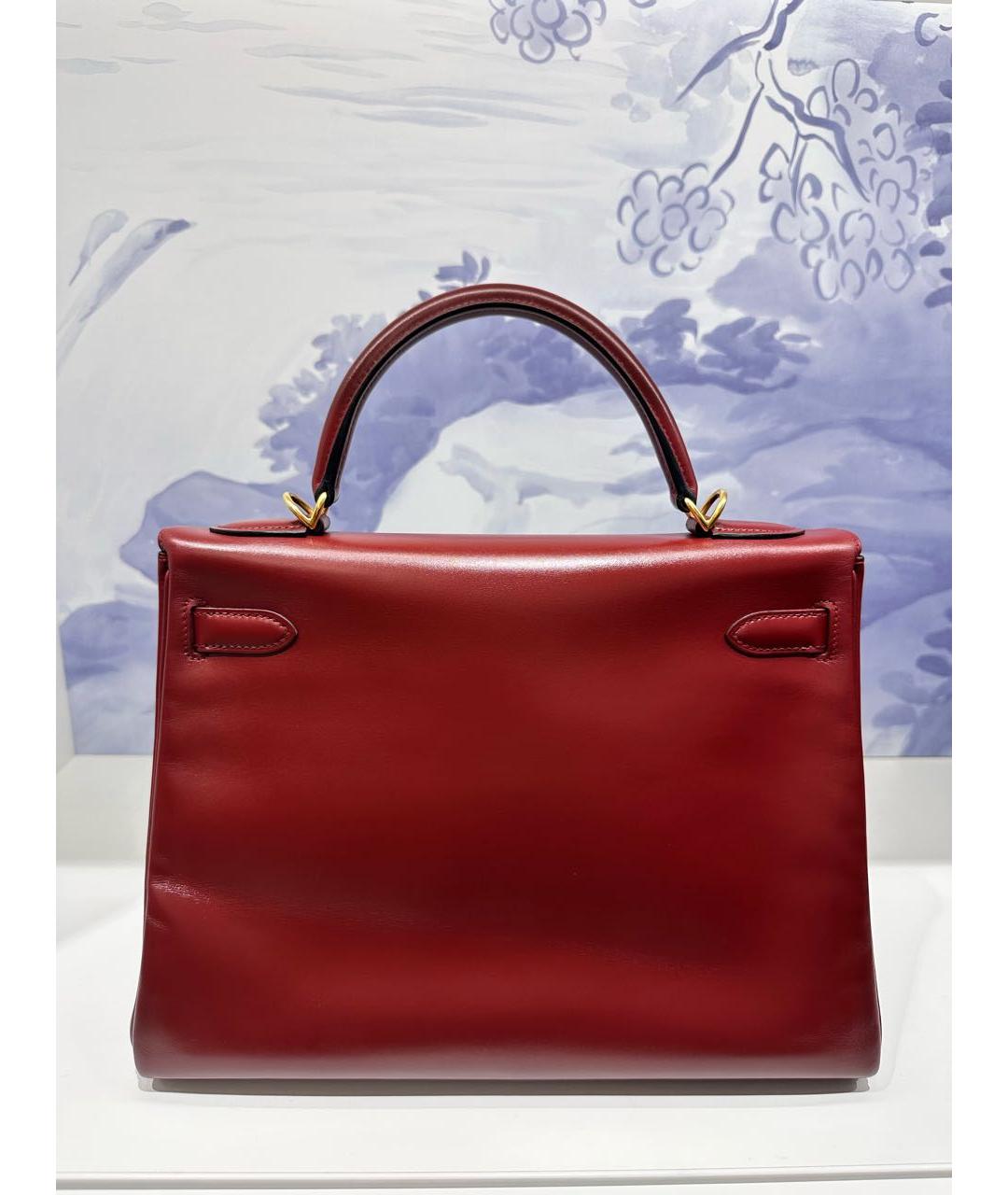 HERMES Бордовая кожаная сумка через плечо, фото 2