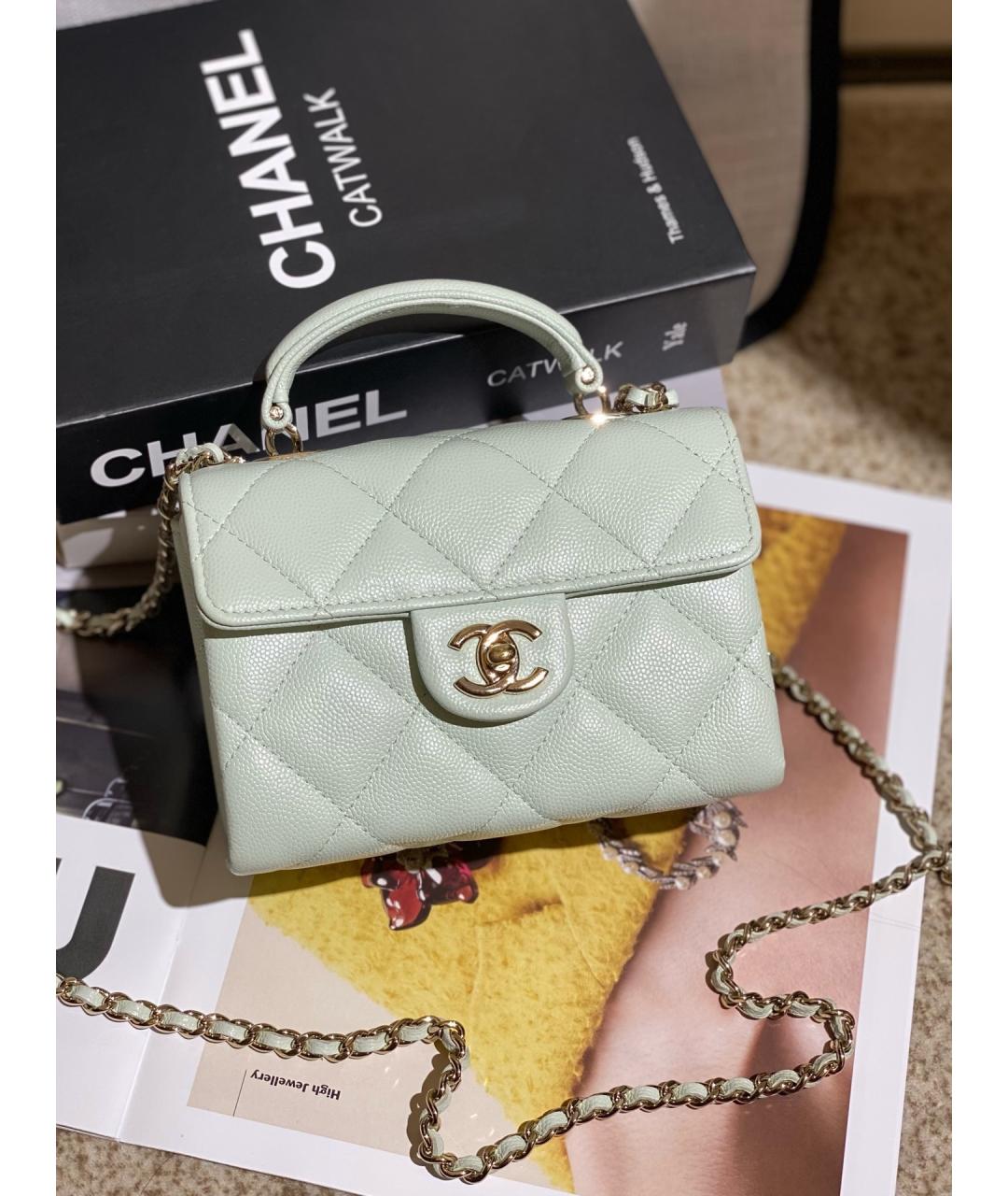 CHANEL Зеленая кожаная сумка через плечо, фото 4