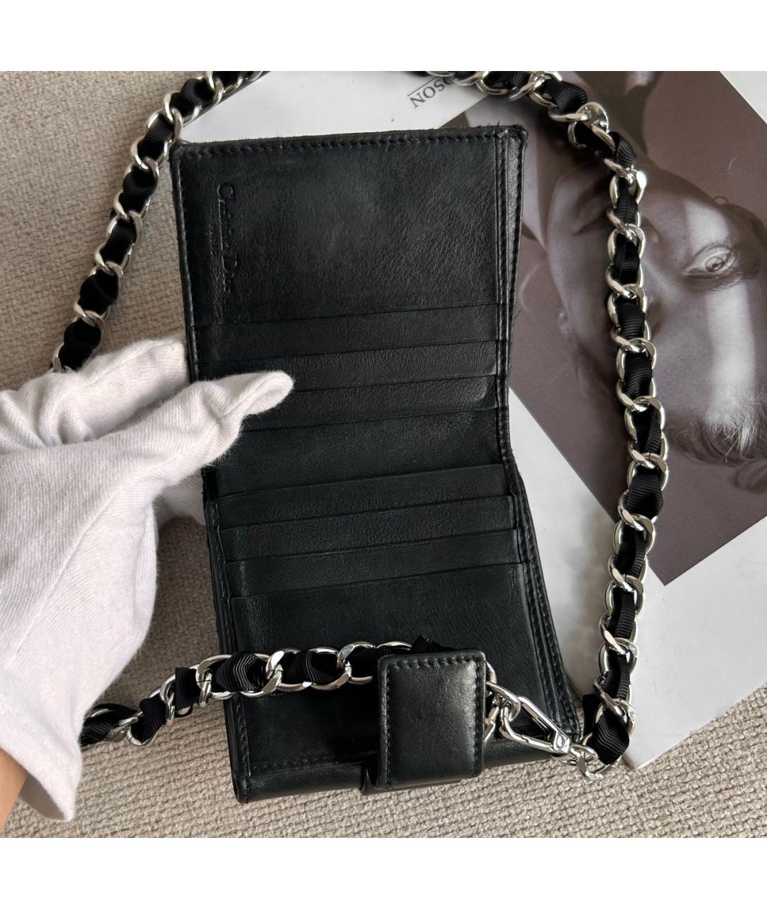CHRISTIAN DIOR Черный кошелек, фото 4