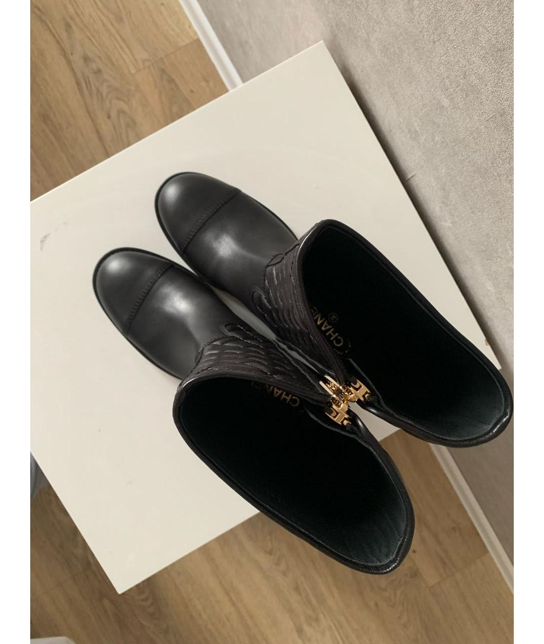 CHANEL Черные кожаные полусапоги, фото 5