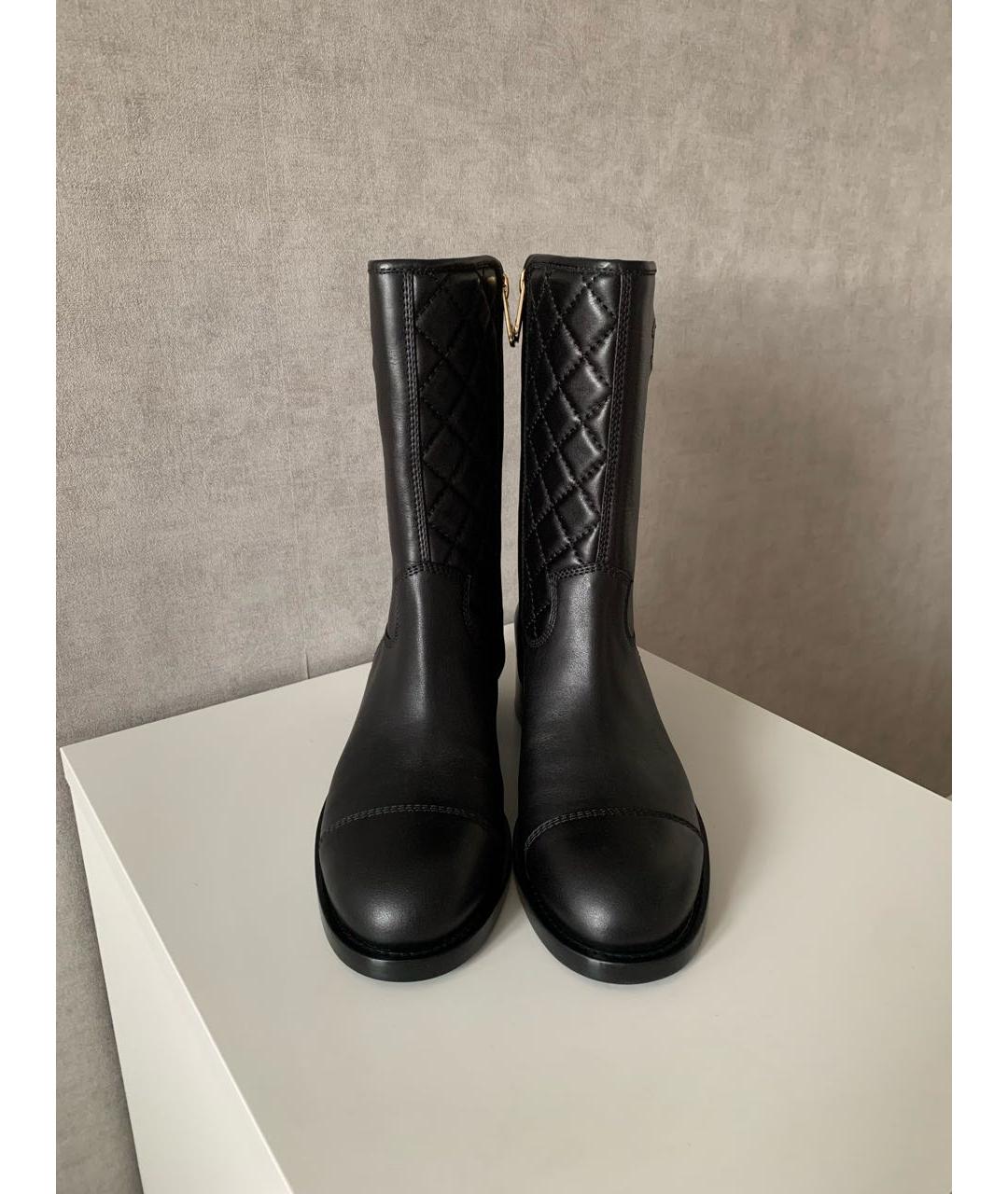 CHANEL Черные кожаные полусапоги, фото 3