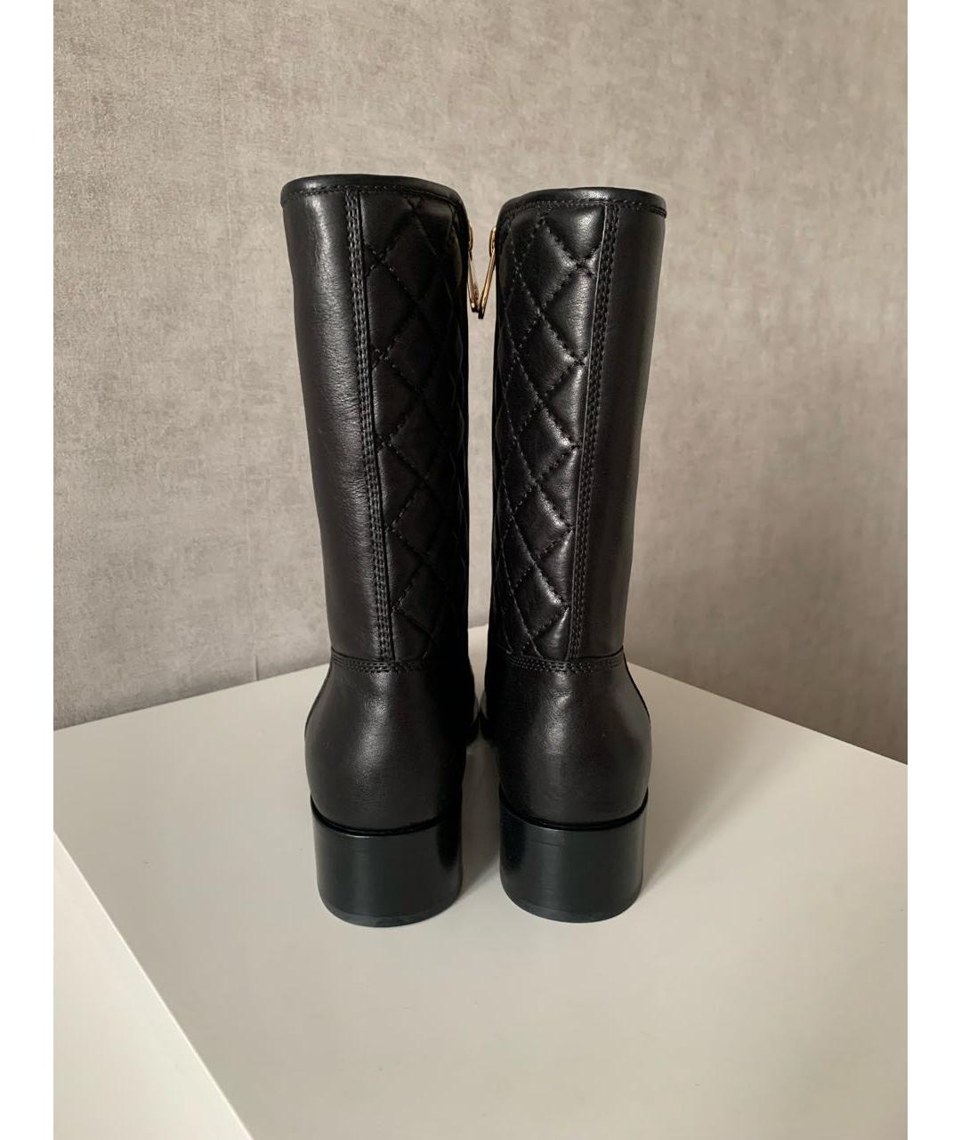 CHANEL Черные кожаные полусапоги, фото 4
