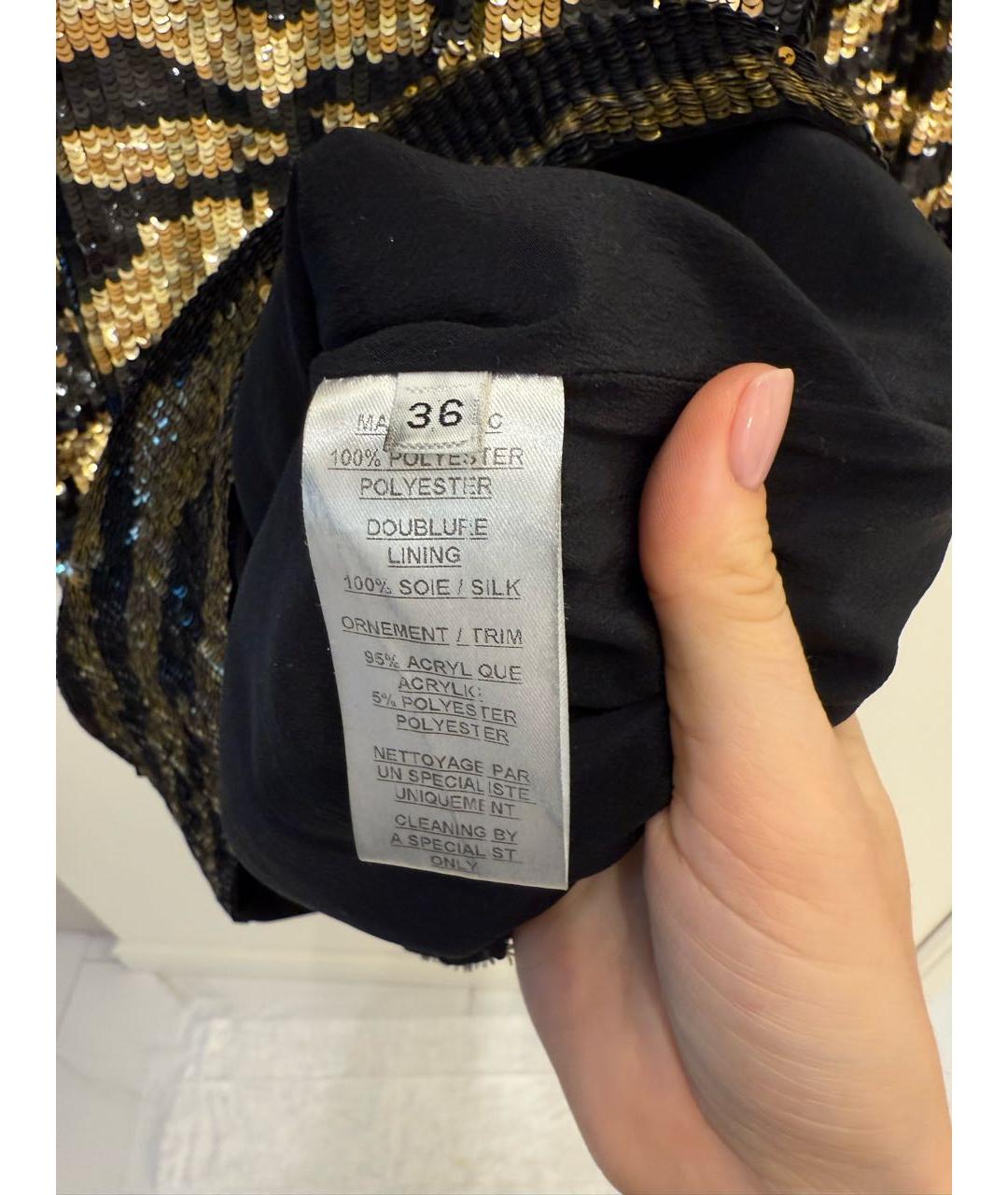BALMAIN Золотое вискозное коктейльное платье, фото 4