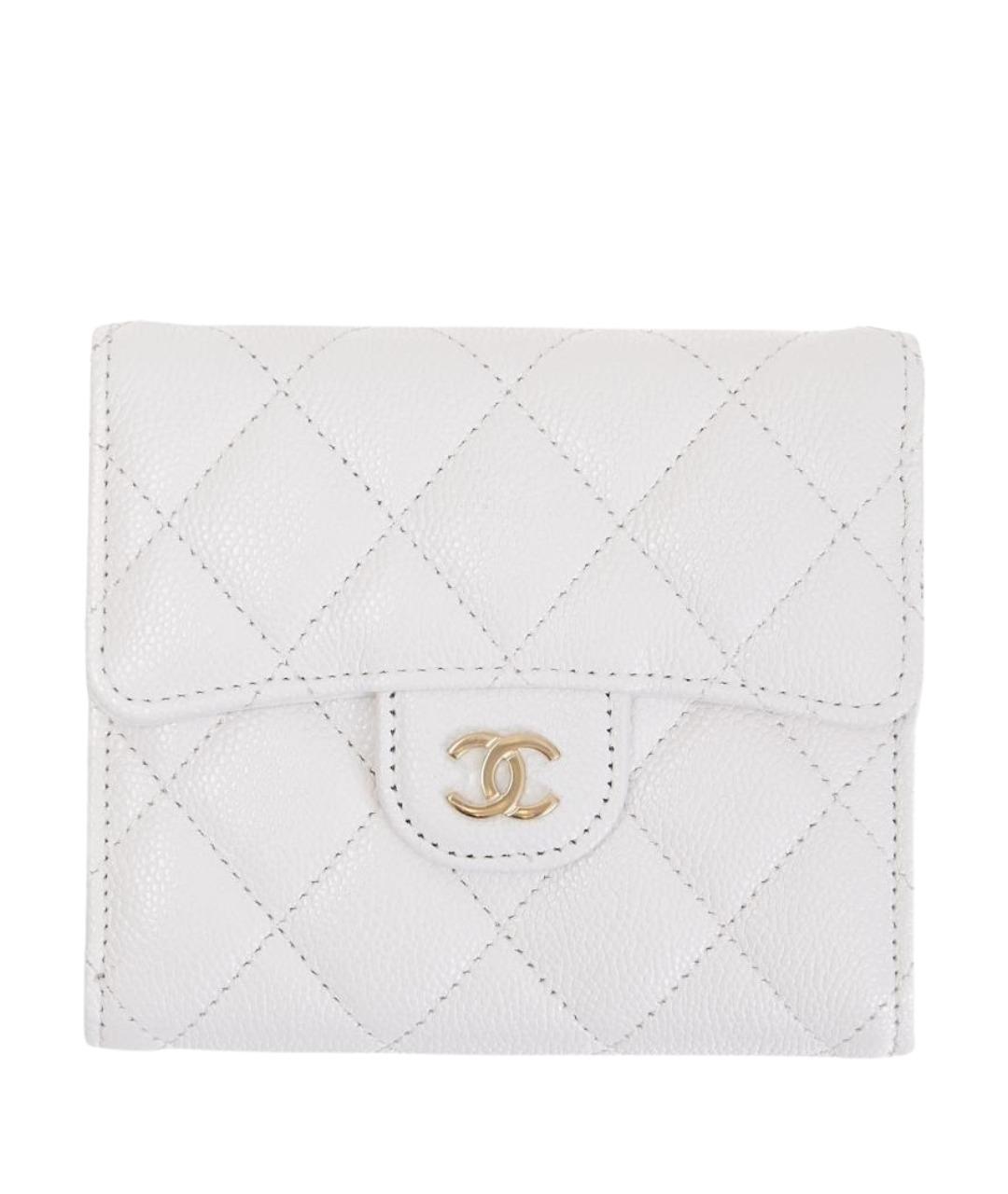 CHANEL Белый кожаный кошелек, фото 6