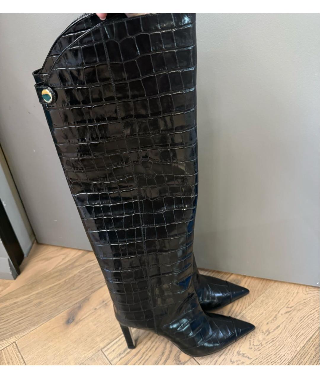 JIMMY CHOO Черные кожаные сапоги, фото 5