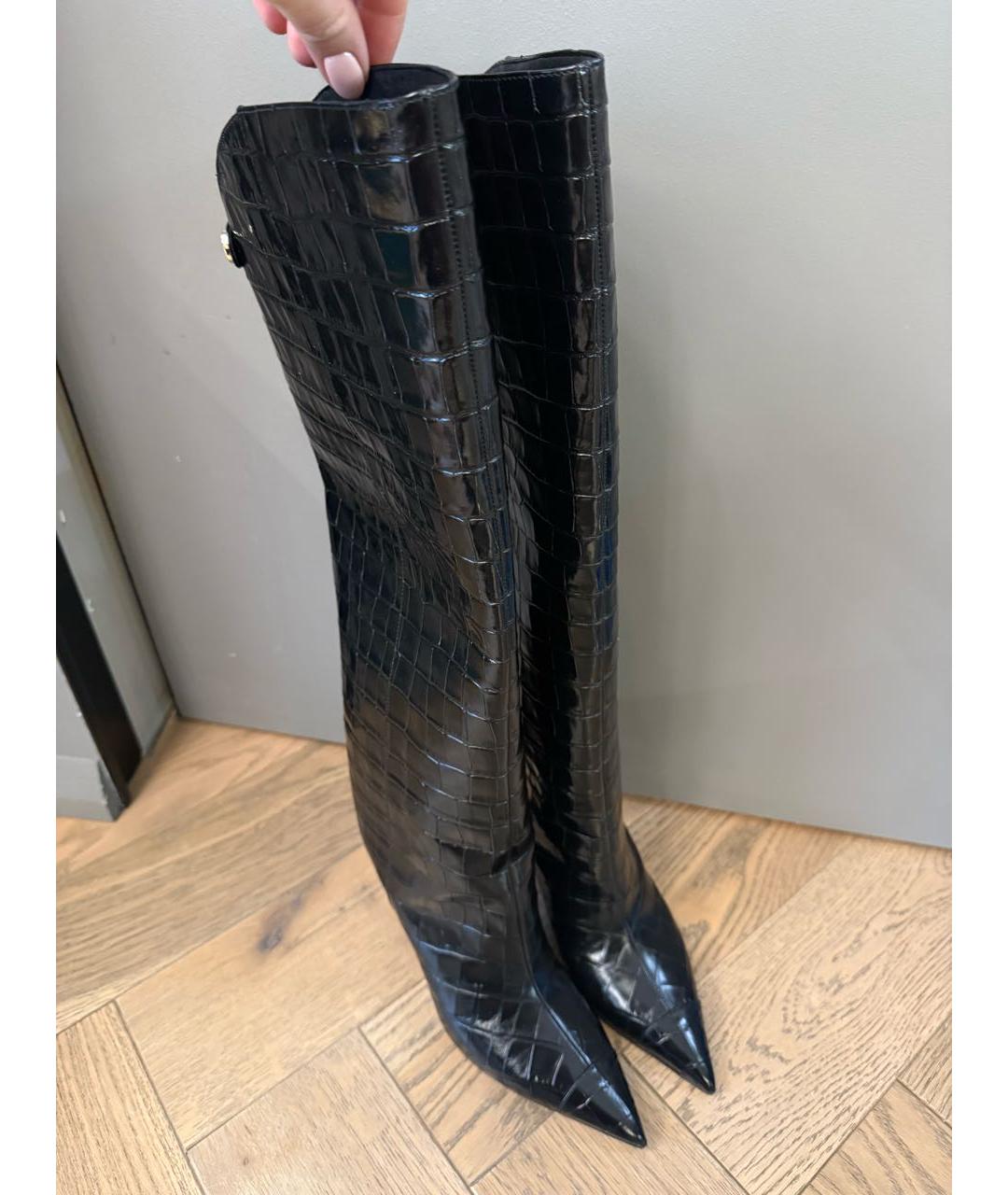 JIMMY CHOO Черные кожаные сапоги, фото 2