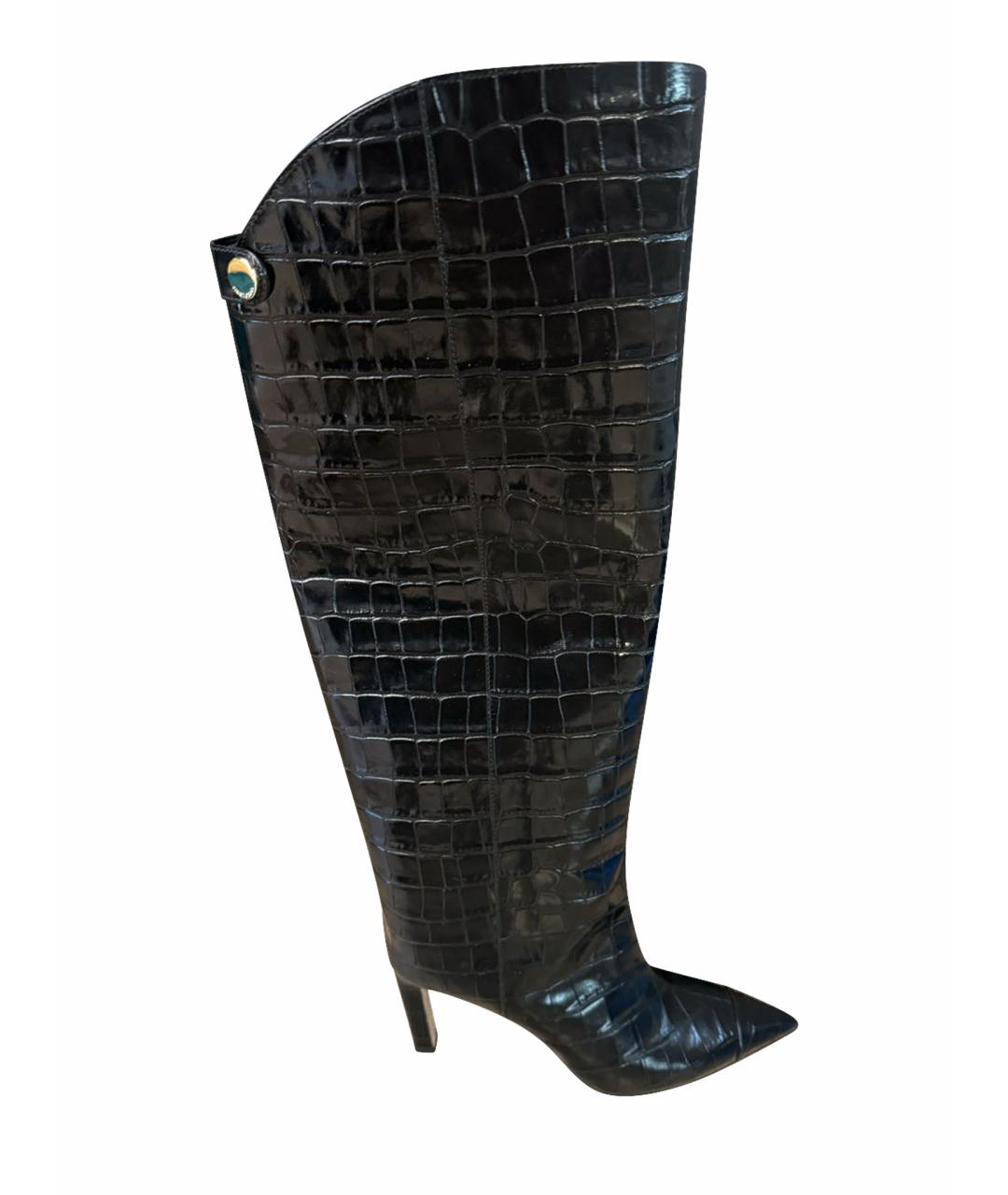 JIMMY CHOO Черные кожаные сапоги, фото 1