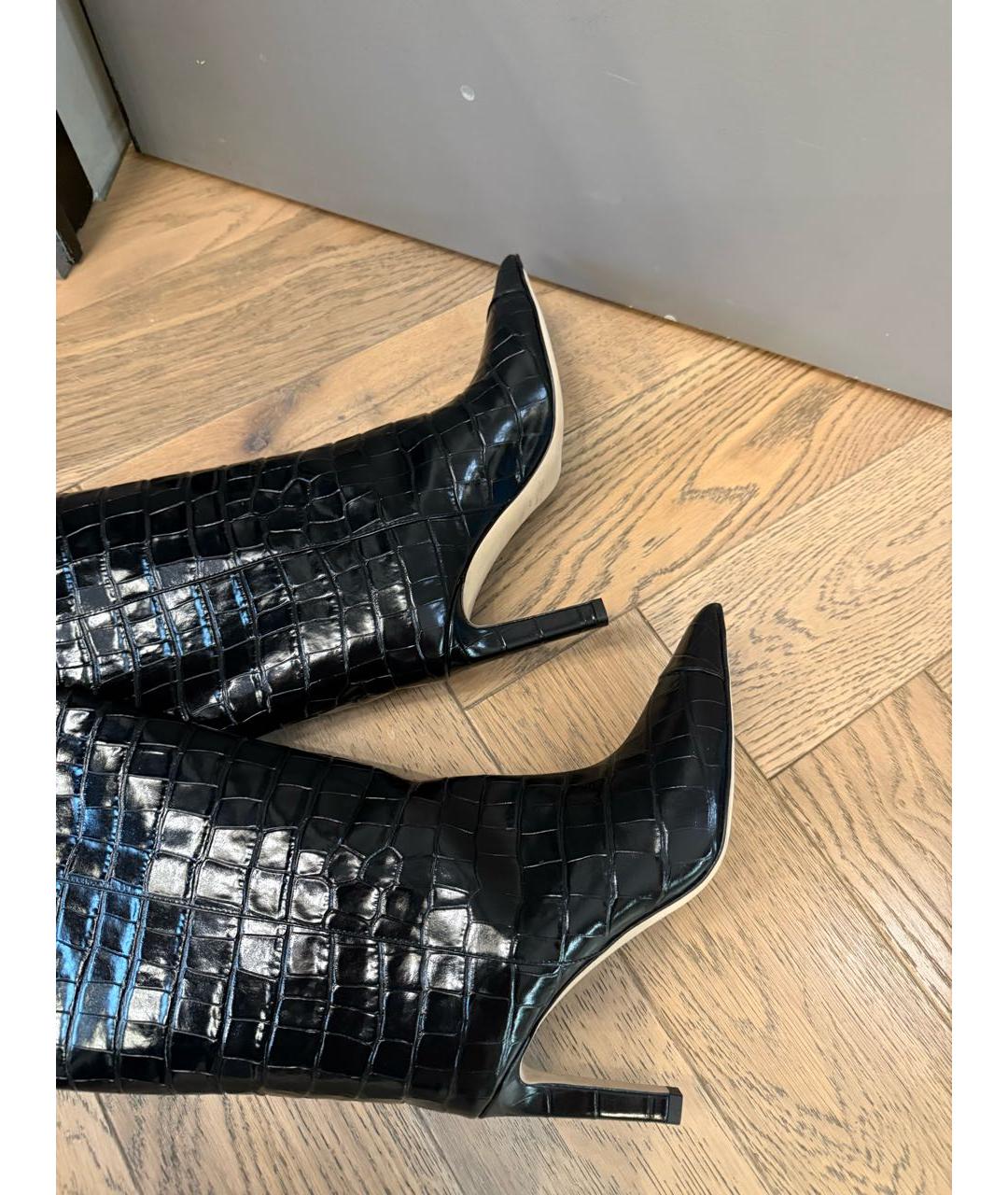 JIMMY CHOO Черные кожаные сапоги, фото 3