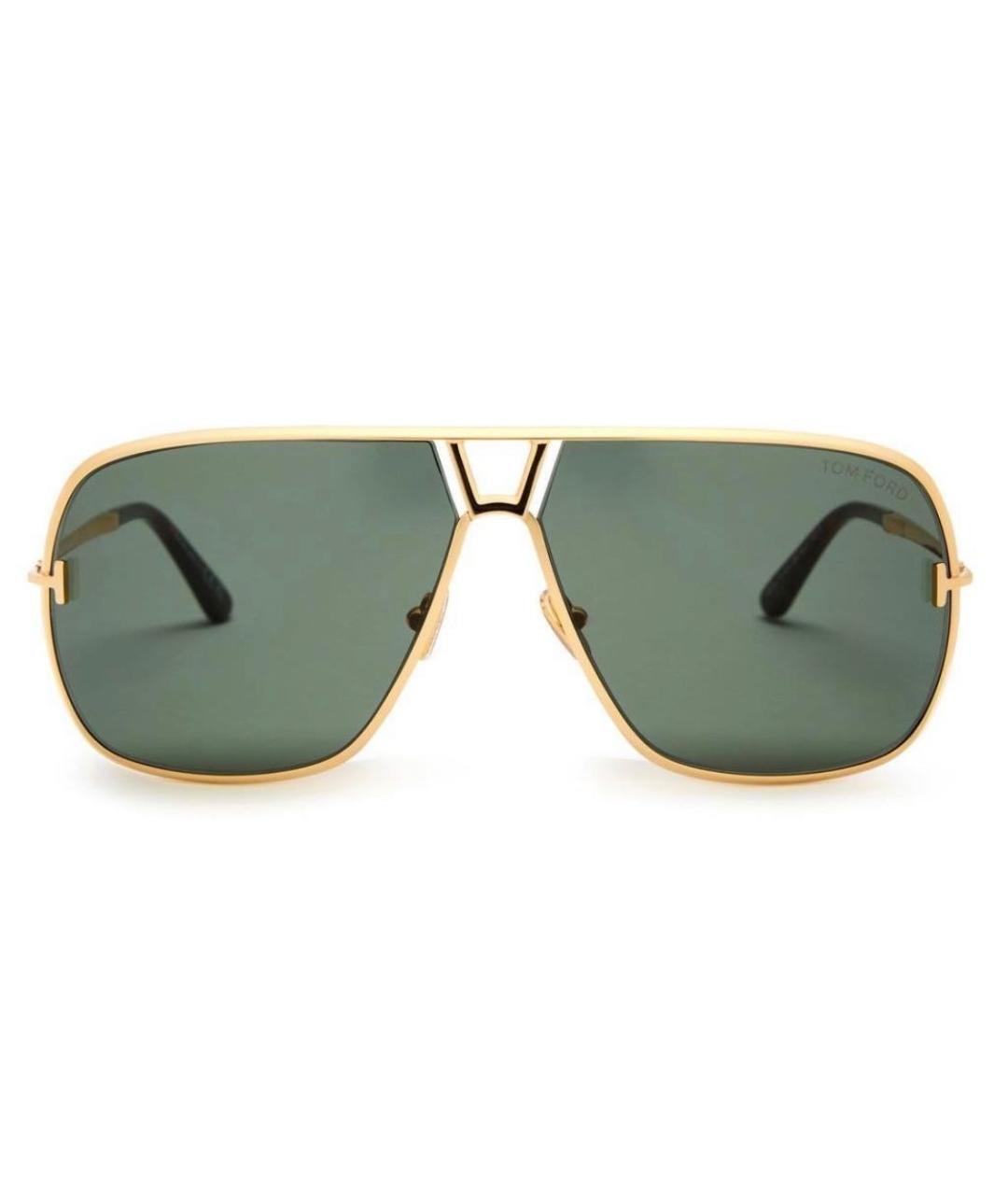 TOM FORD Золотые металлические солнцезащитные очки, фото 3