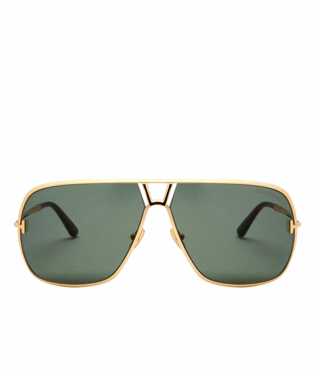 TOM FORD Золотые металлические солнцезащитные очки, фото 1