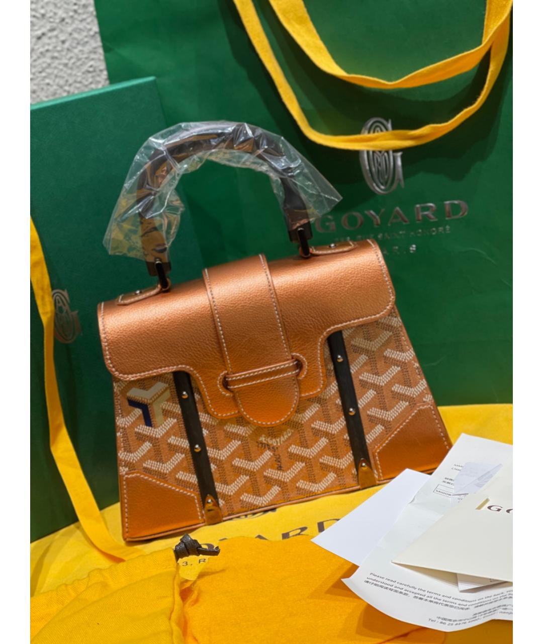 GOYARD Золотая сумка тоут из искусственной кожи, фото 2