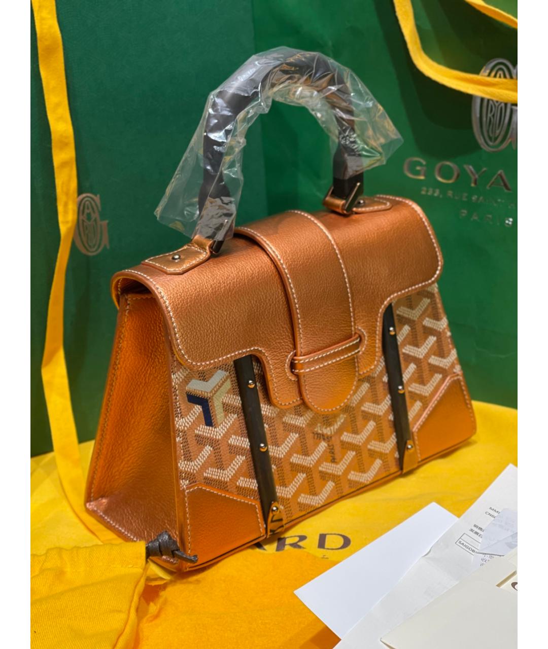 GOYARD Золотая сумка тоут из искусственной кожи, фото 3