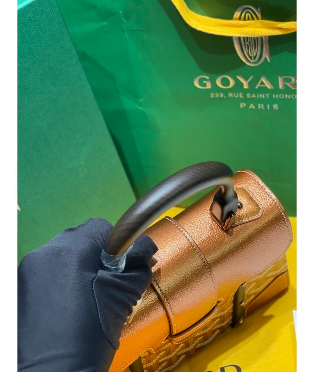 GOYARD Золотая сумка тоут из искусственной кожи, фото 6