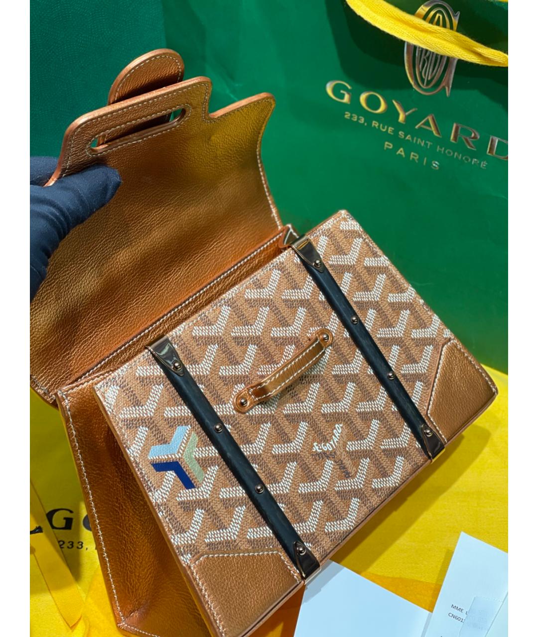 GOYARD Золотая сумка тоут из искусственной кожи, фото 7