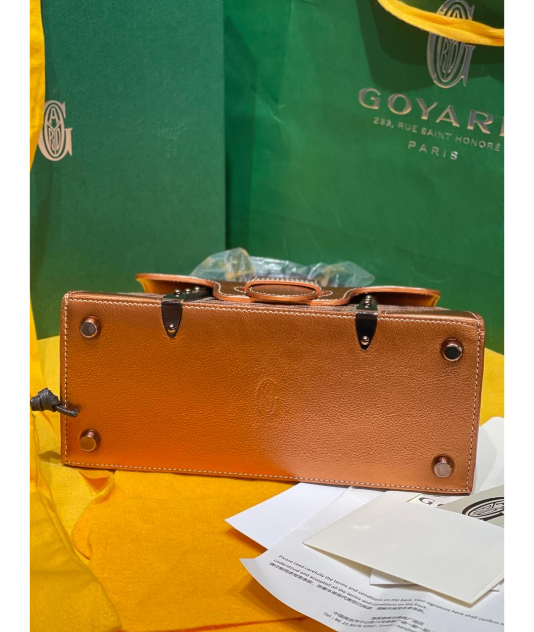 GOYARD Золотая сумка тоут из искусственной кожи, фото 8
