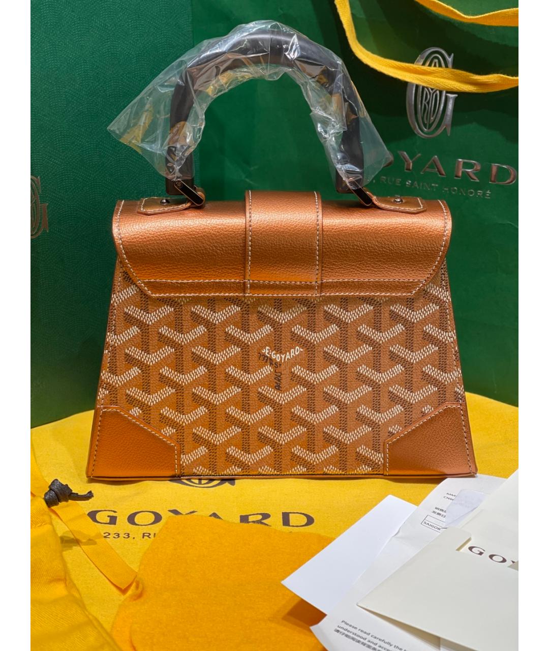 GOYARD Золотая сумка тоут из искусственной кожи, фото 5