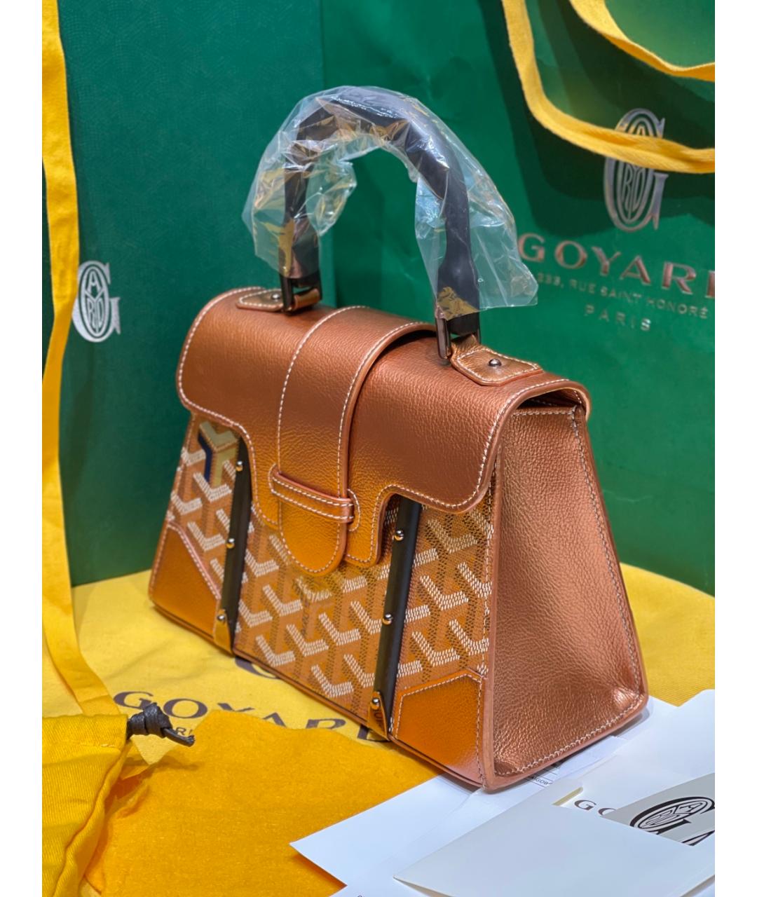 GOYARD Золотая сумка тоут из искусственной кожи, фото 4