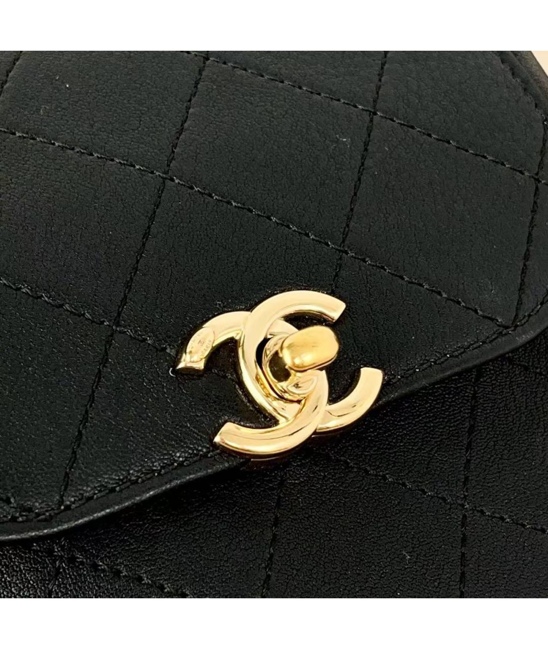 CHANEL Черная кожаная сумка через плечо, фото 6