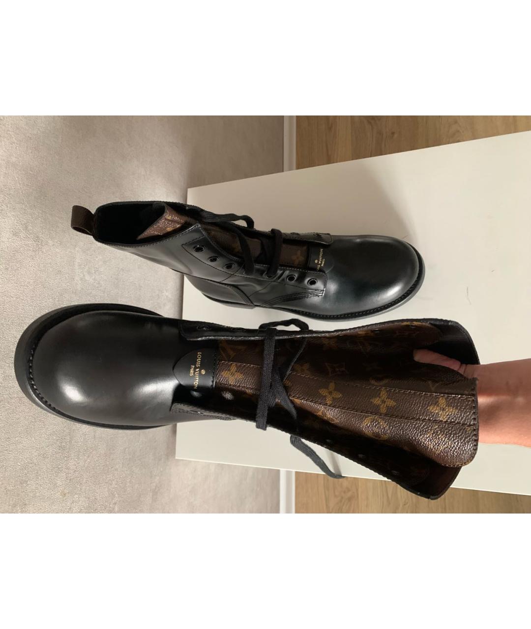 LOUIS VUITTON Черные кожаные ботинки, фото 6