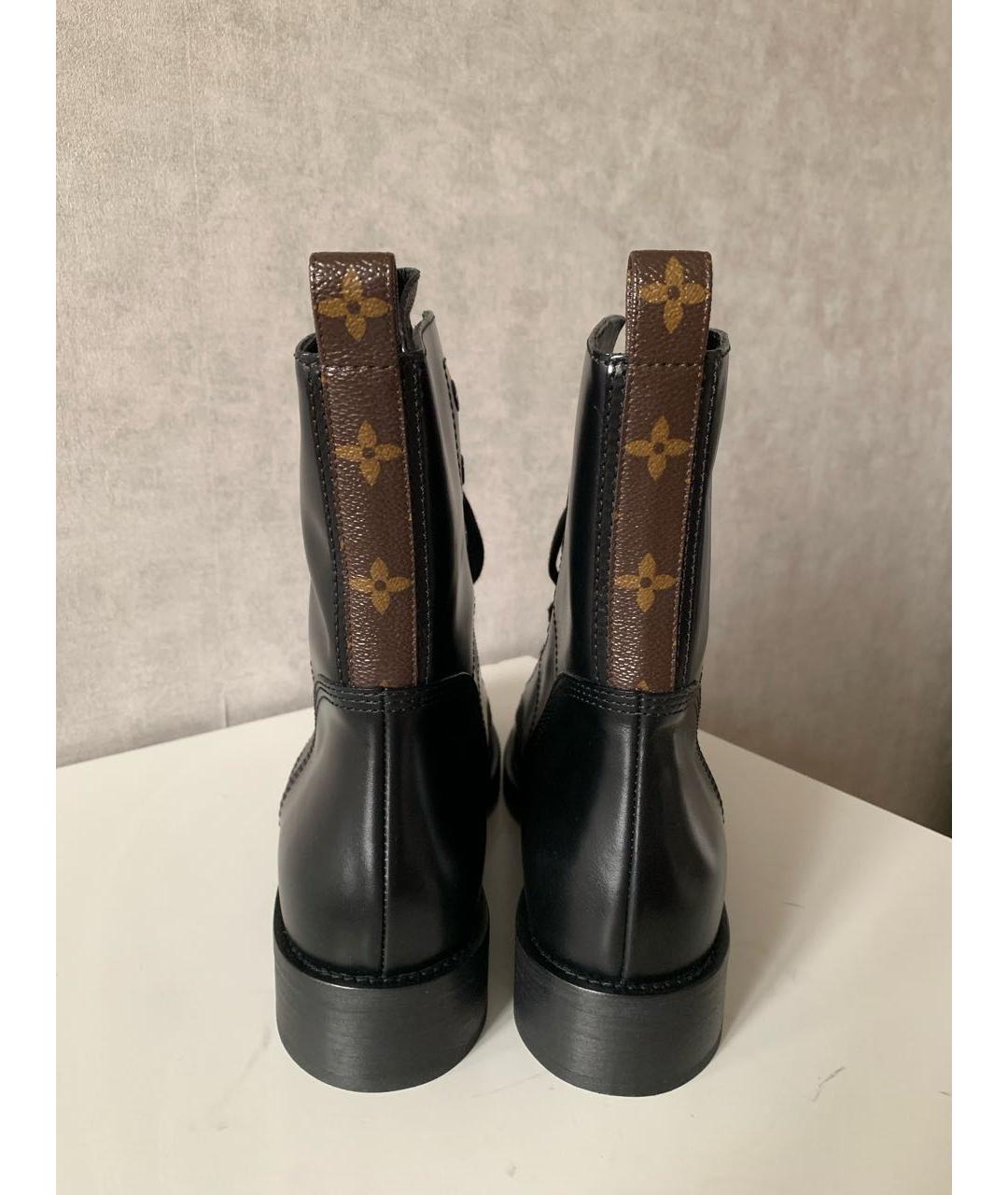 LOUIS VUITTON Черные кожаные ботинки, фото 4