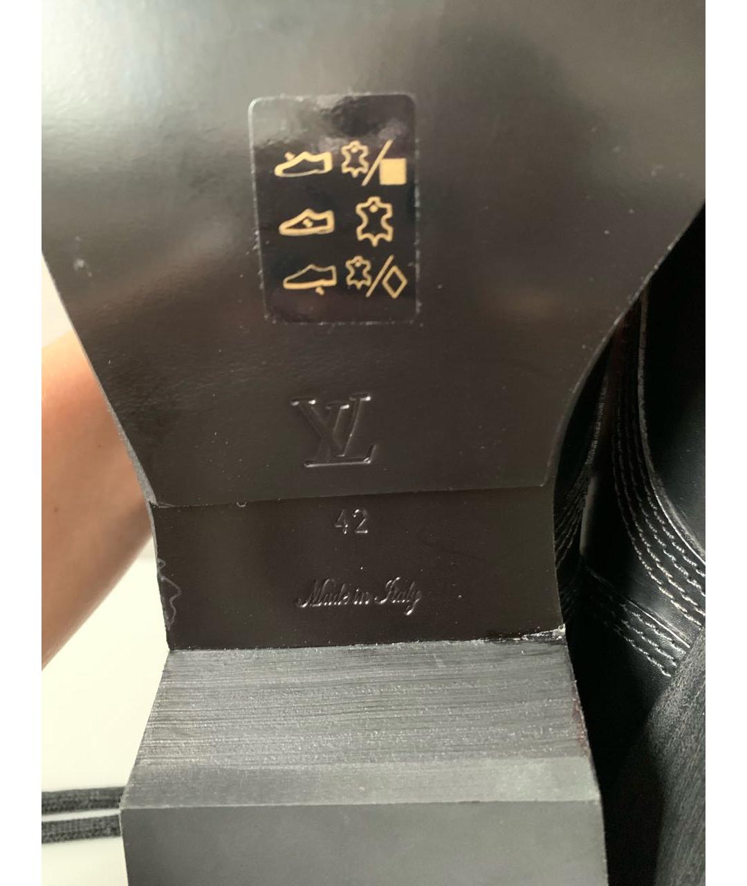 LOUIS VUITTON Черные кожаные ботинки, фото 8