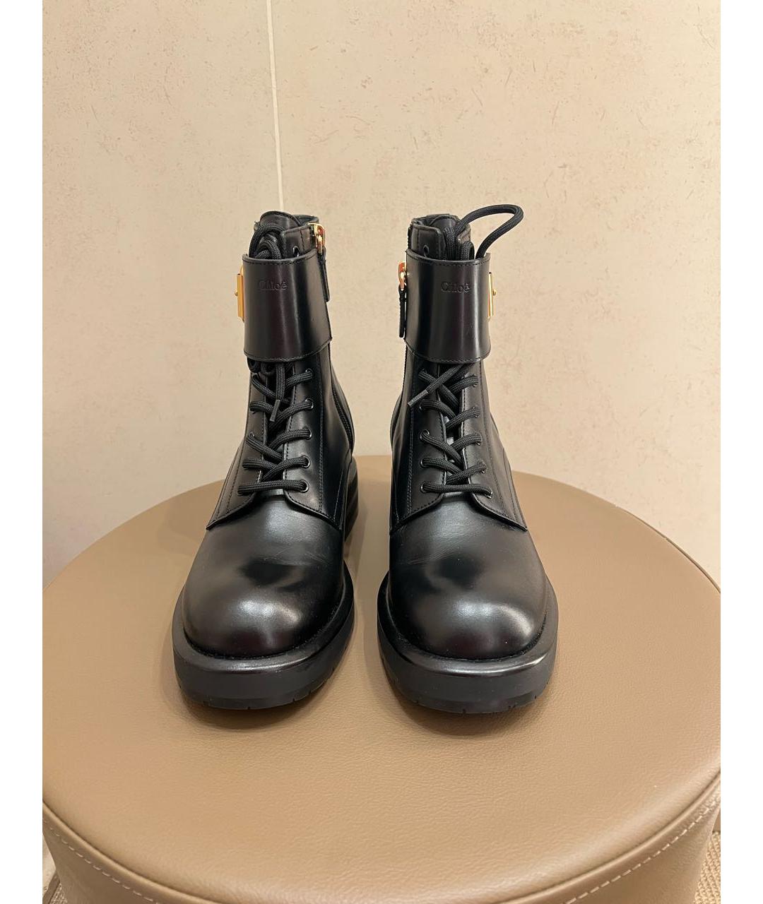 CHLOE Черные кожаные ботинки, фото 2