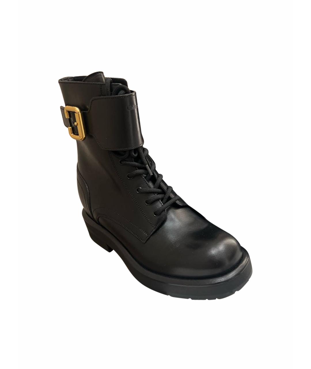 CHLOE Черные кожаные ботинки, фото 1