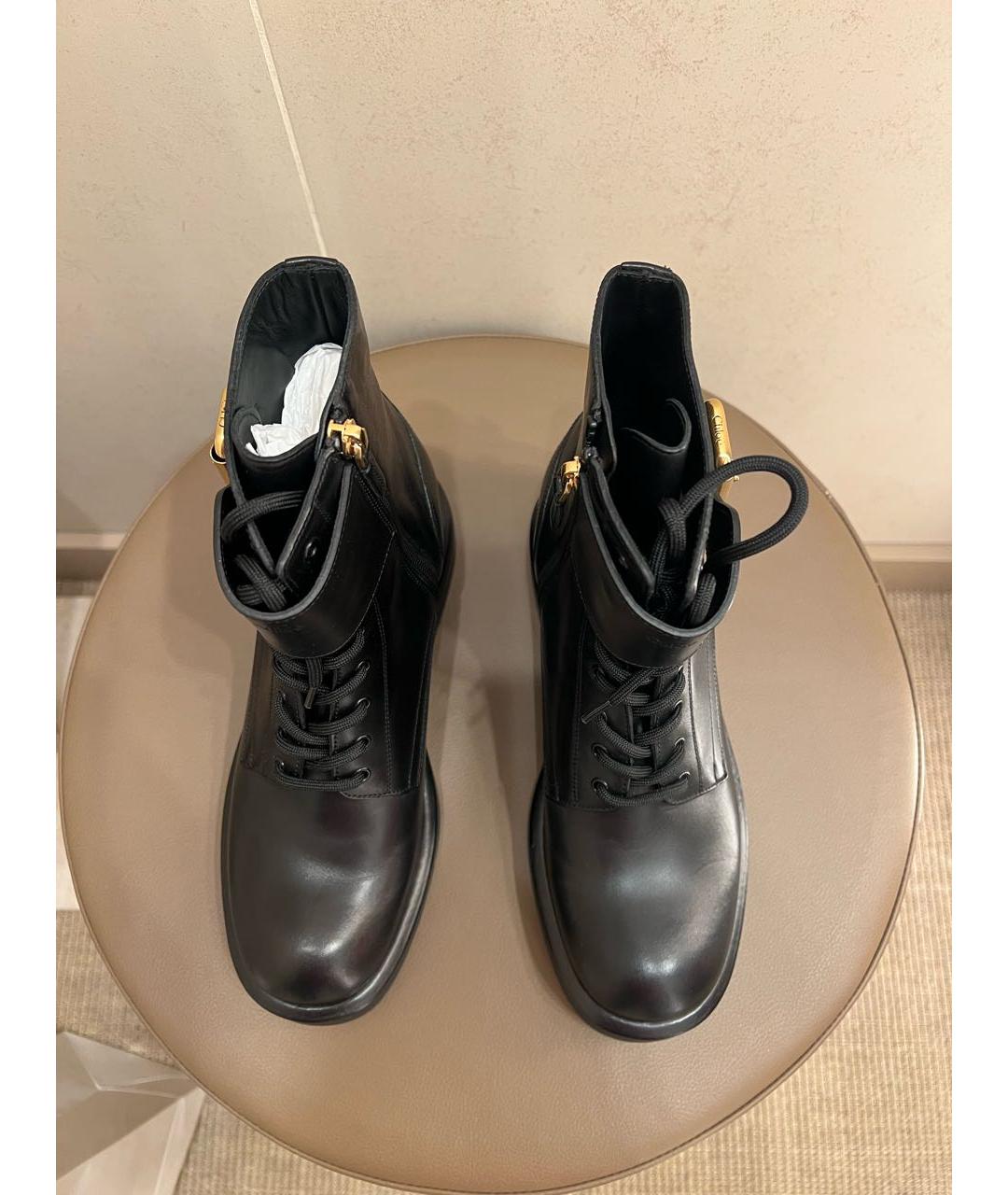 CHLOE Черные кожаные ботинки, фото 3