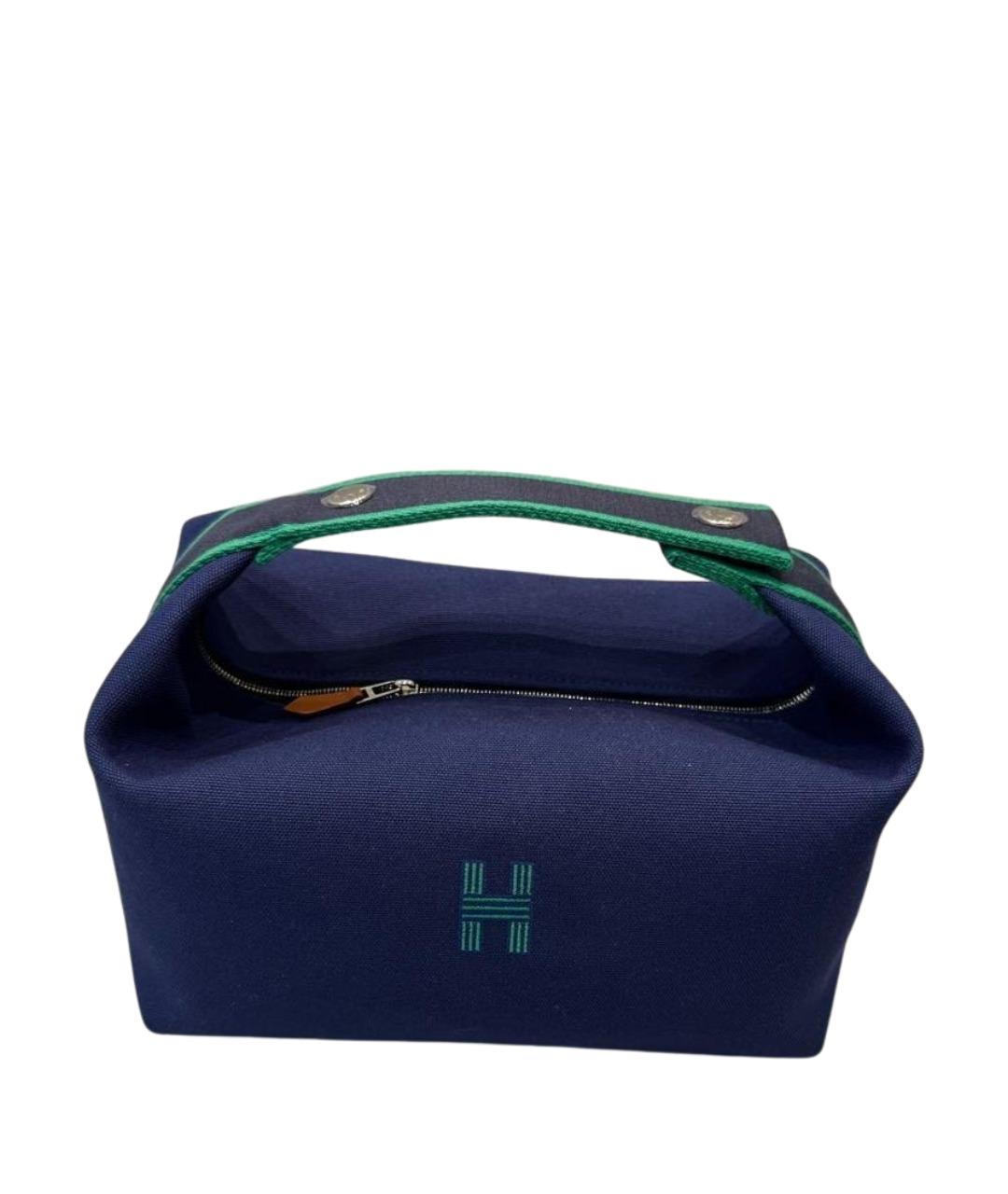 HERMES Синяя хлопковая косметичка, фото 1
