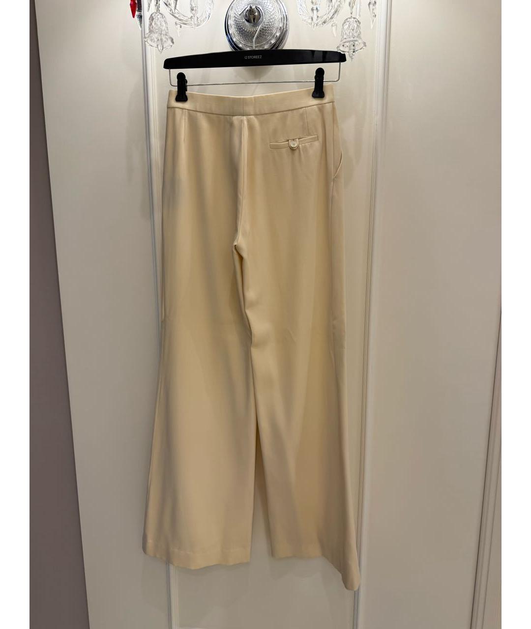RALPH LAUREN COLLECTION Бежевые шерстяные брюки широкие, фото 2