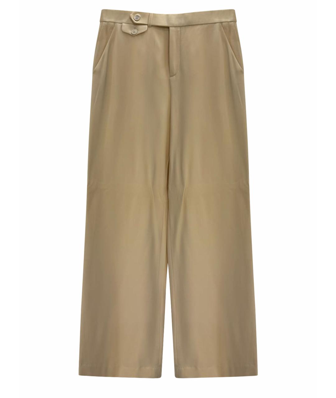 RALPH LAUREN COLLECTION Бежевые шерстяные брюки широкие, фото 1
