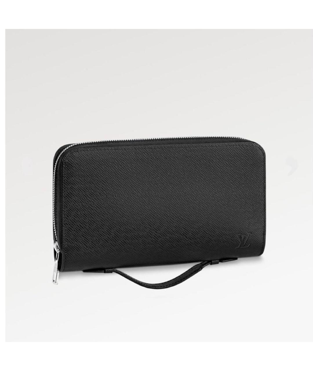 LOUIS VUITTON Черный кожаный кошелек, фото 1