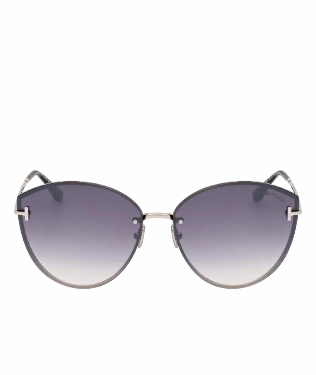 TOM FORD Серебряные металлические солнцезащитные очки, фото 1