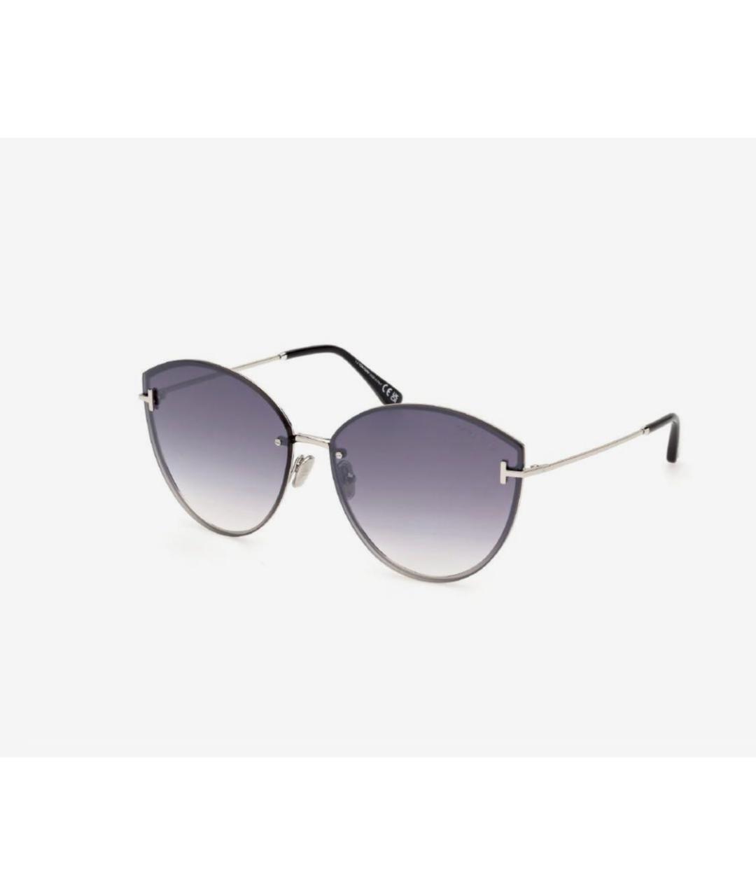 TOM FORD Серебряные металлические солнцезащитные очки, фото 2