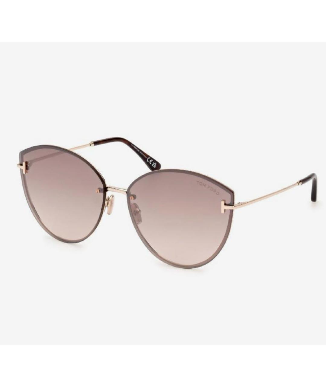 TOM FORD Золотые металлические солнцезащитные очки, фото 2