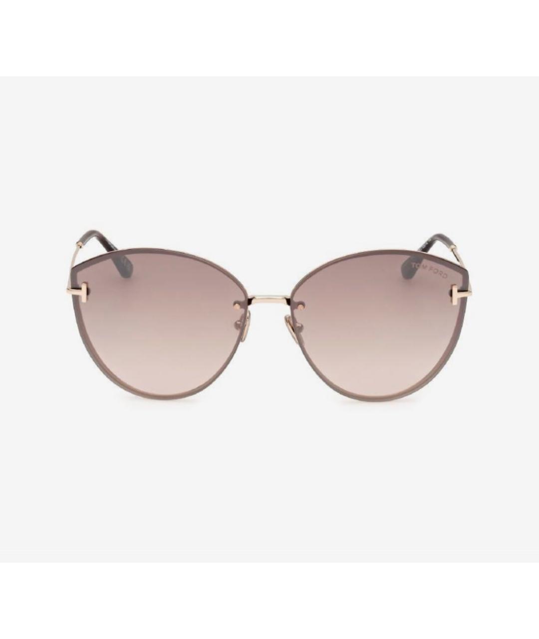 TOM FORD Золотые металлические солнцезащитные очки, фото 4