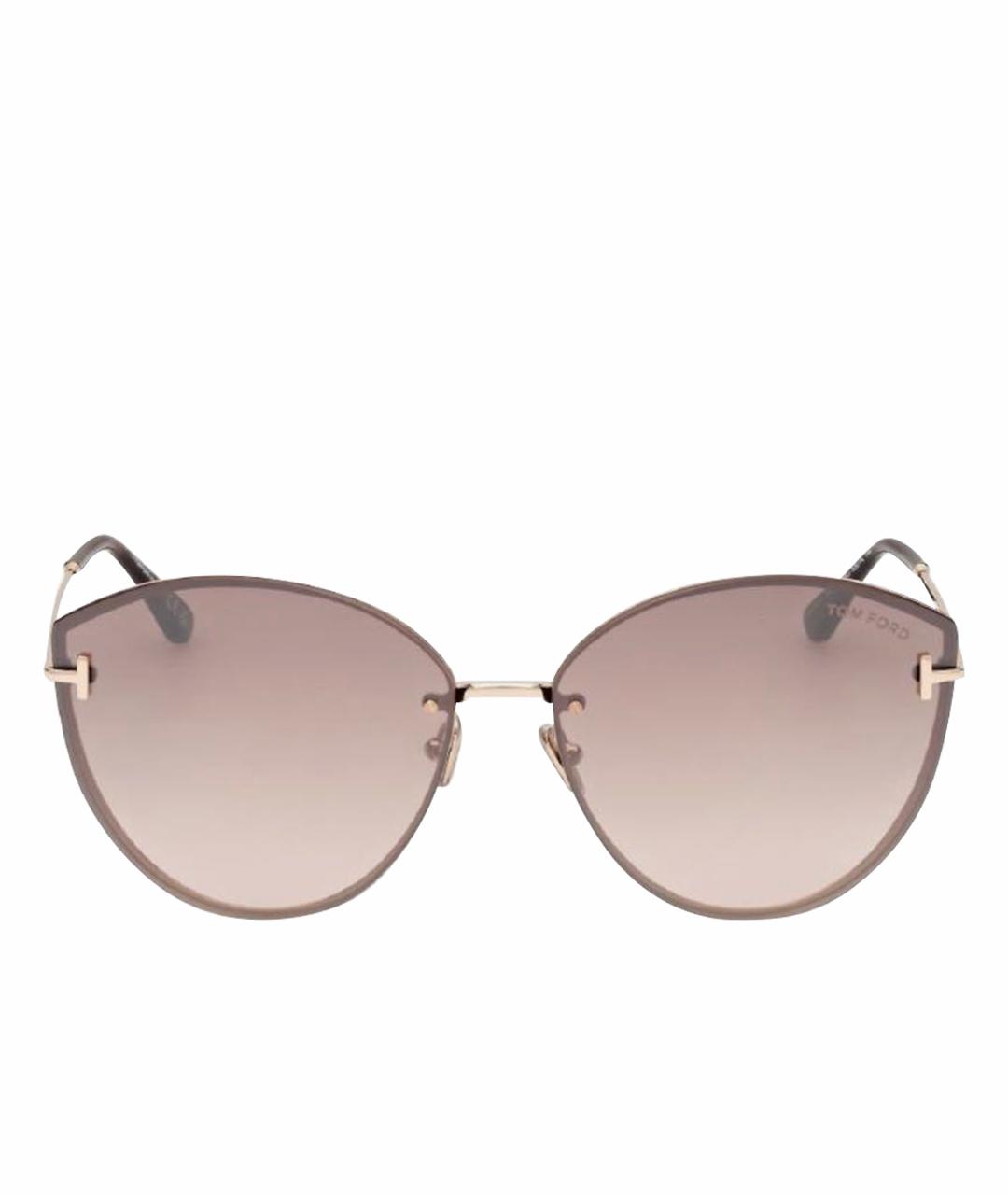 TOM FORD Золотые металлические солнцезащитные очки, фото 1