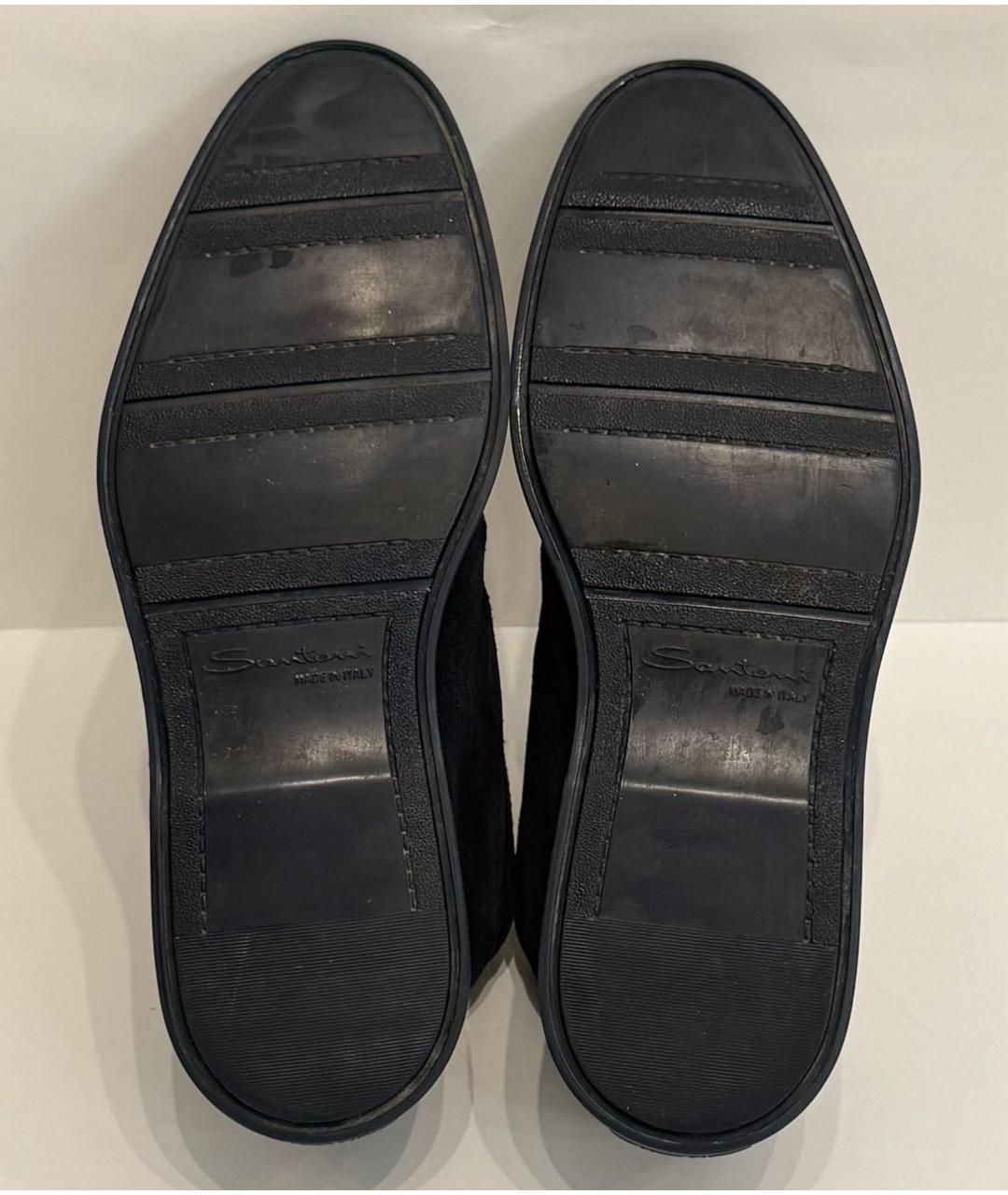 SANTONI Темно-синие замшевые высокие ботинки, фото 6