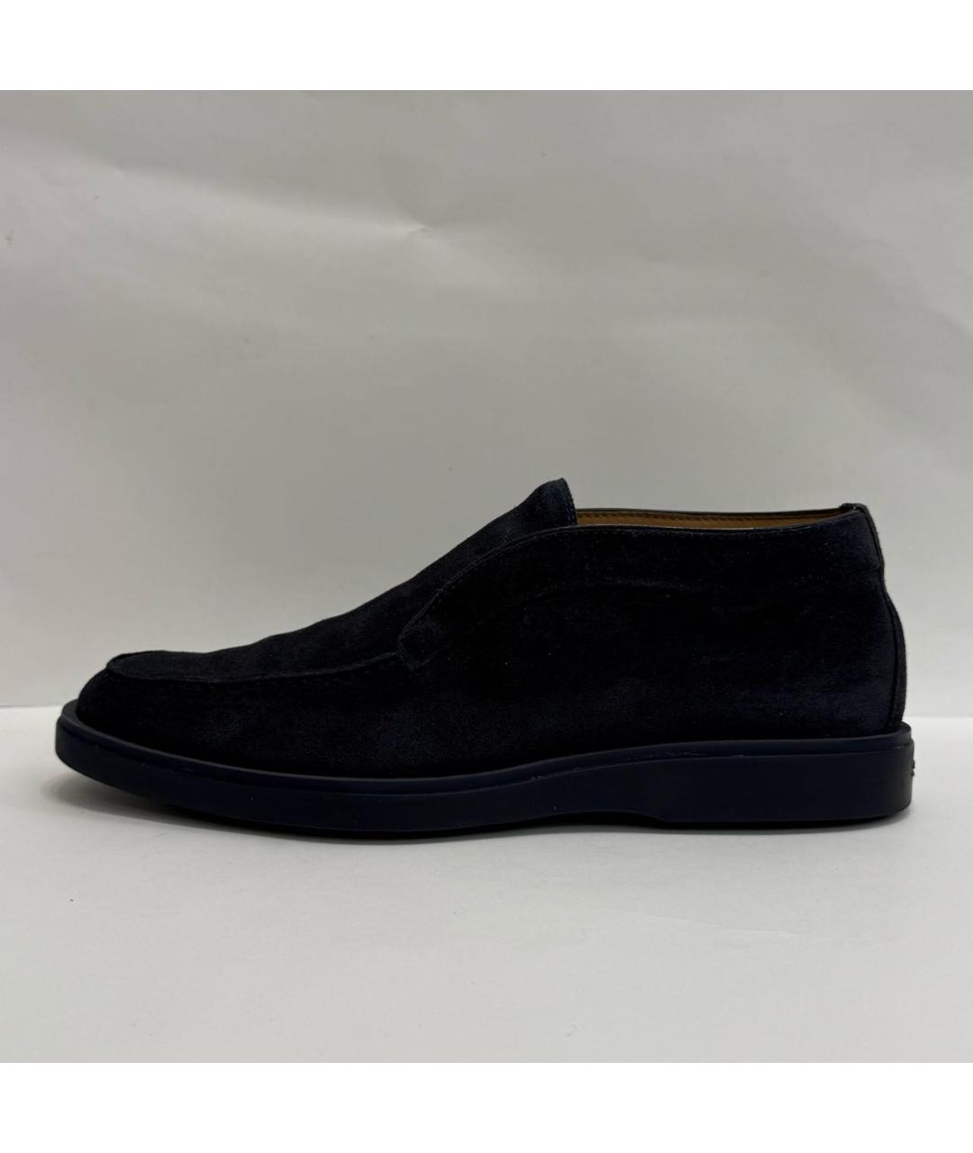 SANTONI Темно-синие замшевые высокие ботинки, фото 9
