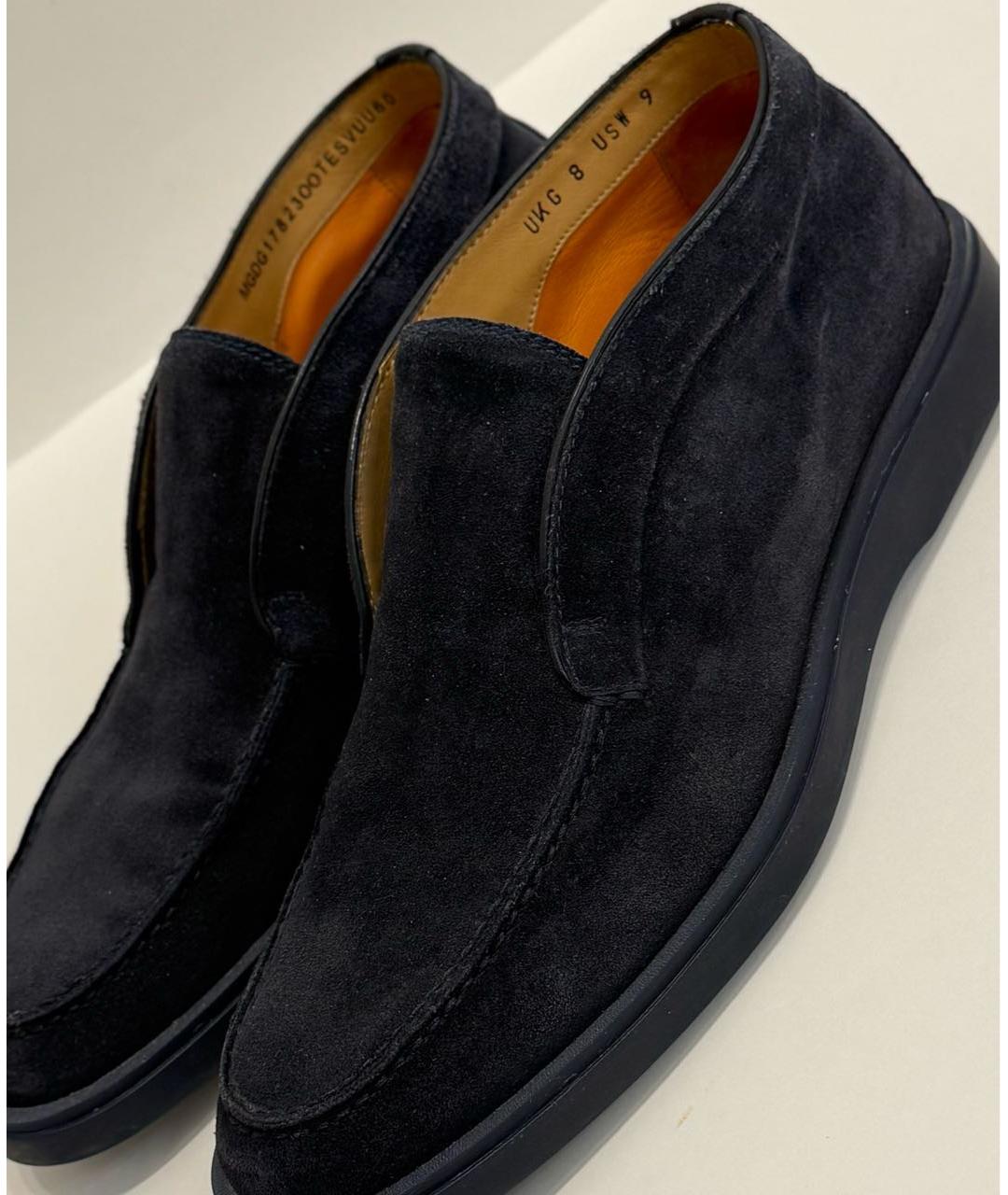 SANTONI Темно-синие замшевые высокие ботинки, фото 8